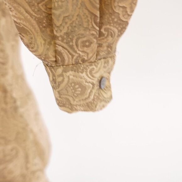 Liz Claiborne Vintage Gold Paisley Pintuck Button Down Blouse Pleated Size‎ 4 - Picture 4 of 10